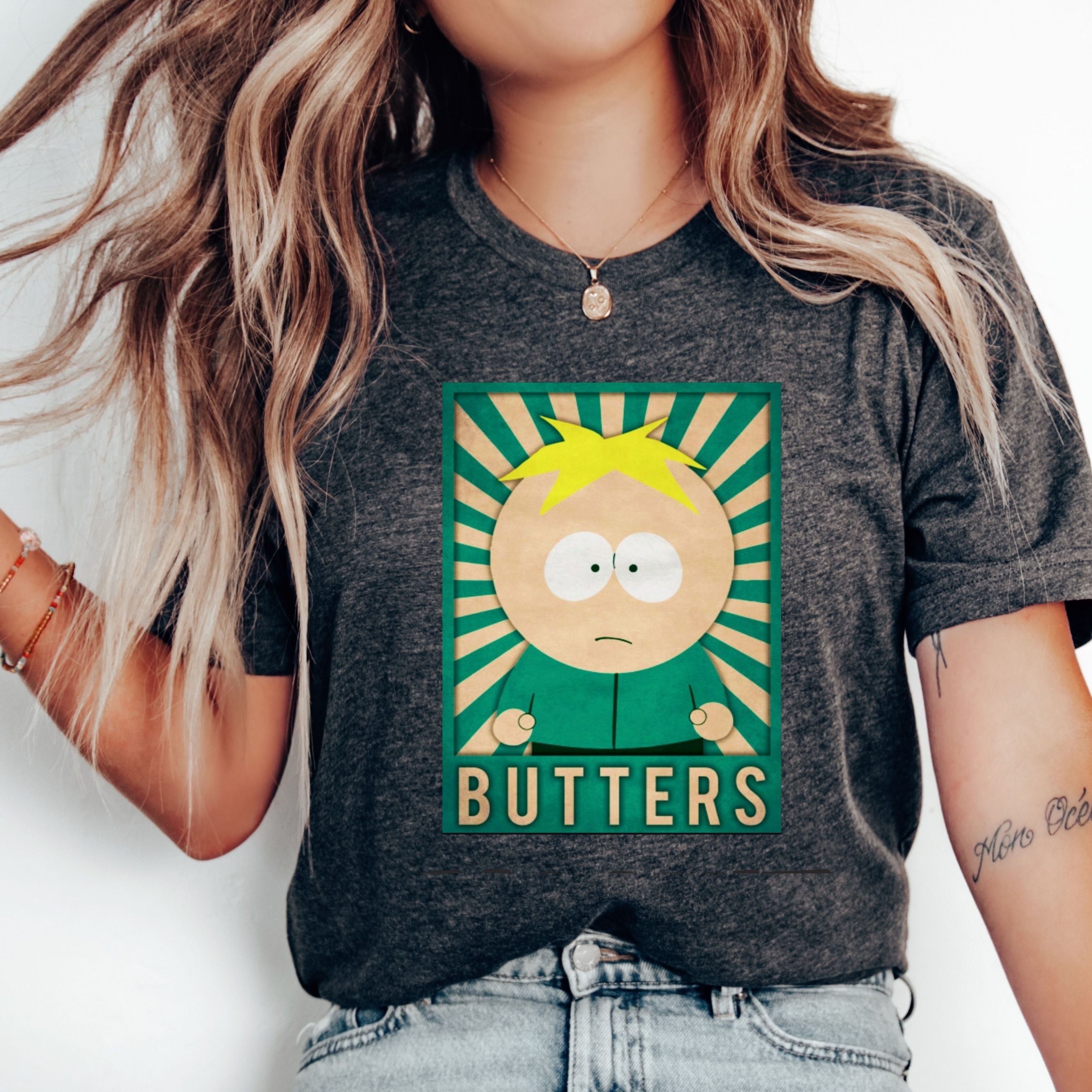 kyle and butters  name card tshirt southpark , southpark t shirt