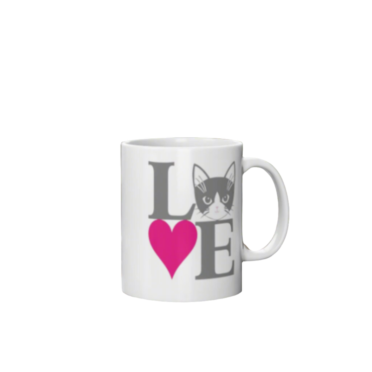 cat love logo , Cat coffee mug