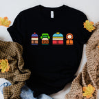 southpark pixel characters -, southpark t shirt , animated cartoon