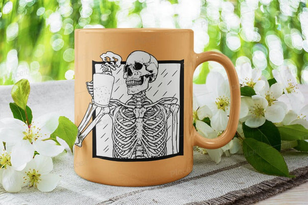 coffee drinking skeleton mug ,skeleton drinking coffee- halloween skeleton mug ,skull coffee mug,skeleton with coffee