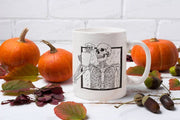 coffee drinking skeleton mug ,skeleton drinking coffee- halloween skeleton mug ,skull coffee mug,skeleton with coffee