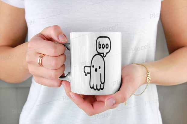 Halloween ghost mug -disapproval ghost,ghost mug, spooky season  halloween gift