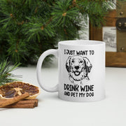 i just wanna drink wine and pet my dog   , ceramic cute dog mug, easily distracted by dogs,idea for dog lovers