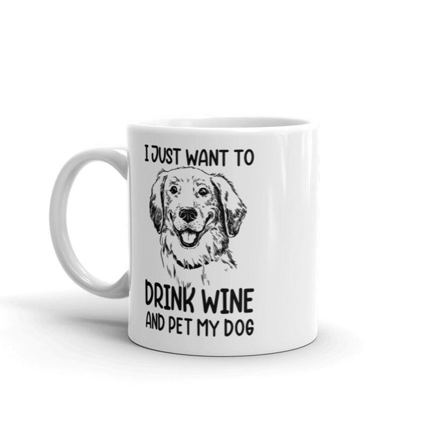 i just wanna drink wine and pet my dog   , ceramic cute dog mug, easily distracted by dogs,idea for dog lovers