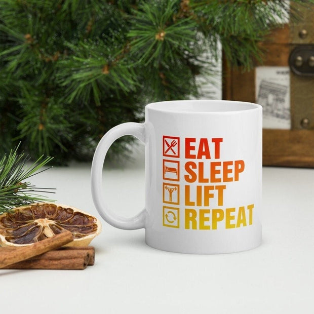 eat sleep lift repeat,gym lover mug,gym rat ,gift for fitness lover,gift bobybuilder