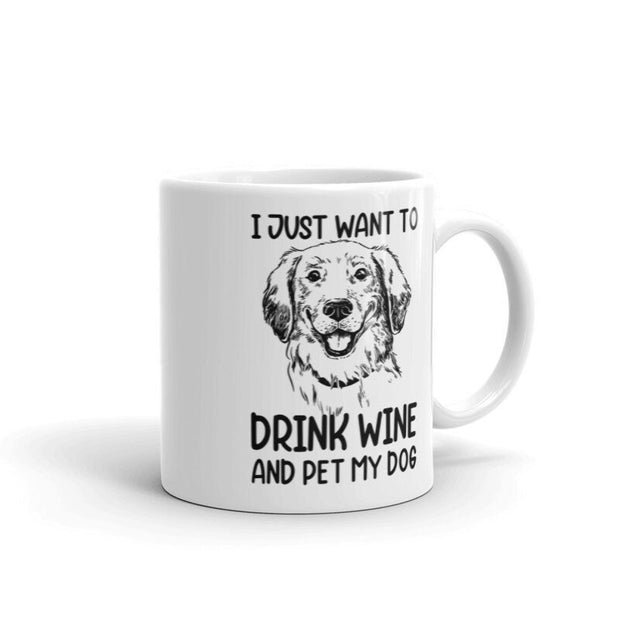 i just wanna drink wine and pet my dog   , ceramic cute dog mug, easily distracted by dogs,idea for dog lovers