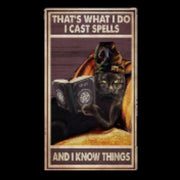 I cast spells and know things black cat ,black cat-poster, Black Cat Wall Art- Black Cat Print -Black Cat Artwork - Home Decor