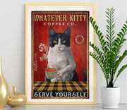 black cat cat-poster , Black Cat Wall Art - Black Cat Print - -Black Cat Artwork - Home Decor