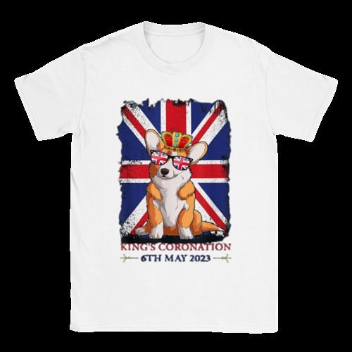 Corgi Dog Union Jack  Coronation shirt ,Celebration Tshirt , Coronation shirt, unisex King  Gift Royal