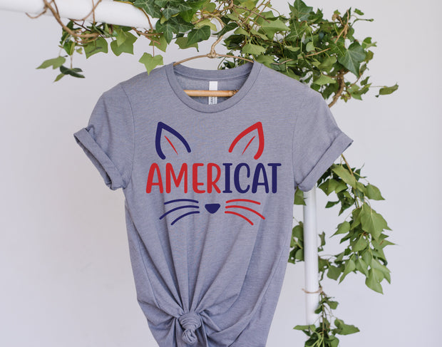 americat  Shirt, 4th of July Shirt, USA Shirt, America, Cat, Funny Pet Shirt, Funny Graphic Tee, Merica,