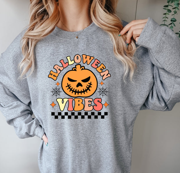 Halloween Pumpkin  vibes, Cute Pumpkin Shirt, Retro Halloween Shirt, Halloween Sweatshirt, retro pumpkin, Halloween Costumes, groovy pumpkin