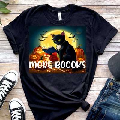 Teacher Halloween l Shirt | Halloween Teacher | Read More Books | Spooky cat   Shirt | Teacher Teams Shirt | Halloween Party |