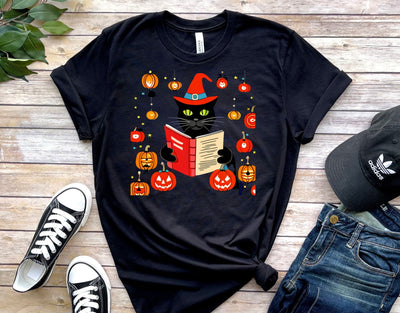 Teacher Halloween Shirt | Halloween Teacher | Read More Books | Spooky halloween  cat  Shirt | Teacher Teams Shirt | Halloween Party |