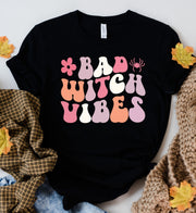 Bad Witch vibes halloween shirt,halloween sweatshirt, funny Fall halloween shirt,retro groovy shirt , Witch costume