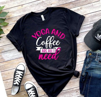 yoga and coffee  T shirt ,yoga t-shirt Unisex motivational Inspirational shirt, meditation shirt