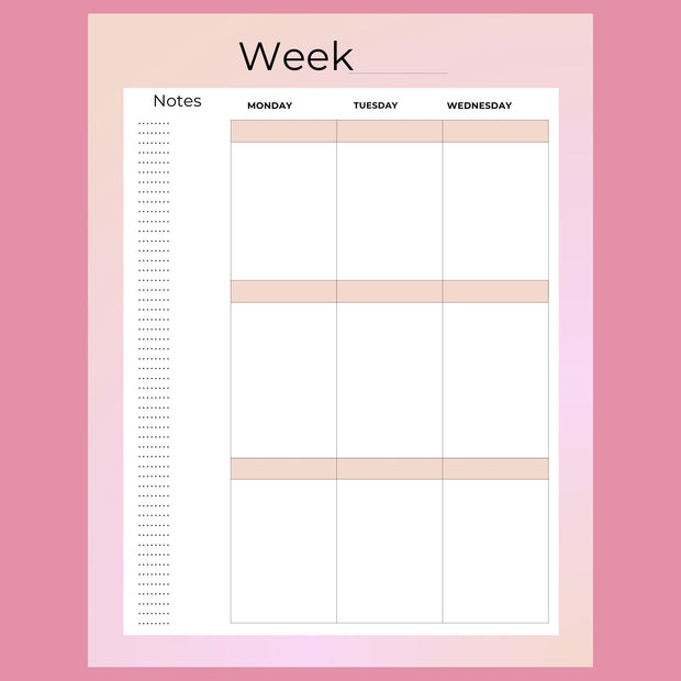 weekly goal planner ,girl planner ,weekly planner ,editable goal planner ,downloadable todo list