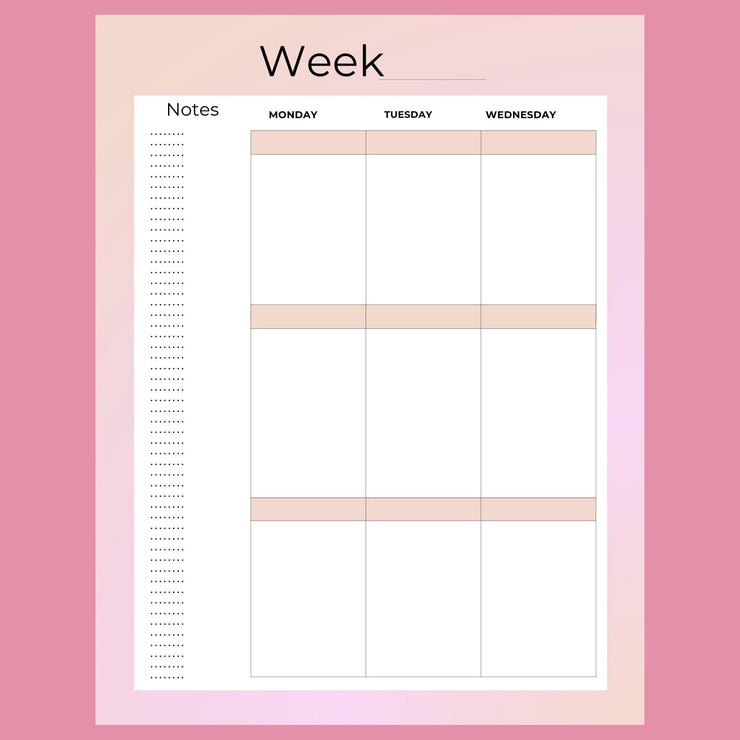 weekly goal planner ,girl planner ,weekly planner ,editable goal planner ,downloadable todo list
