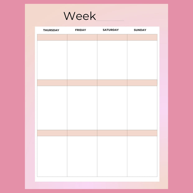 weekly goal planner ,girl planner ,weekly planner ,editable goal planner ,downloadable todo list