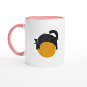 boho black cat coffee mug ,black cat mug gifts, cat mom gifts ,11oz ceramic coffee mug , ideal gift for cat lovers and pet owners .