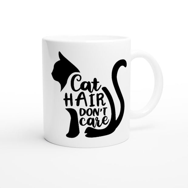 cat hair dont care coffee mug-Cat Mug - coffee cat mug , black cat coffee gifts ,cat mom gifts ,gifts for cat lovers ,11oz ceramic mug