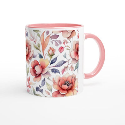 watercolor Pressed Flowers Mug, Boho Wildflowers Cottagecore Coffee Mug, botanical mug cup, Pastel , Flower Garden Lover Gift