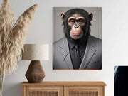 chimpanzee in a suit ,chimp in clothing ,chimp  Wall Art  Poster, chimp  Print  unframed,  animal wall art