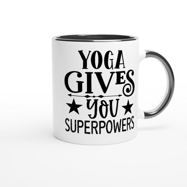 yoga give you superpowers mug, wine yoga coffee- funny yoga mug ,yoga gift, funny coffee mug,novelty mug