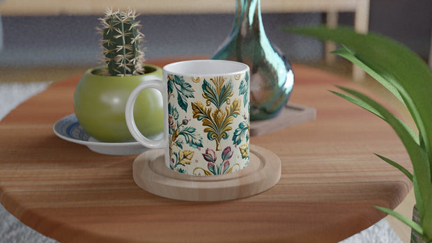 watercolour Pressed Flowers Mug, Boho Wildflowers Cottagecore Coffee Mug, botanical mug cup, pressed floral flowers ,  Garden Lover Gift
