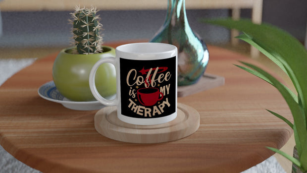 coffee is my therapy  mug ,ceramic coffee mug , 11oz accent coffee mug ,retro coffee ,coffee quote ,gift for her