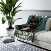 coffee becasue  murder is wrong Cat Blanket - Cat print Blanket - Cat Throw blanket - Cat Mom Blanket - Cats blanket gift