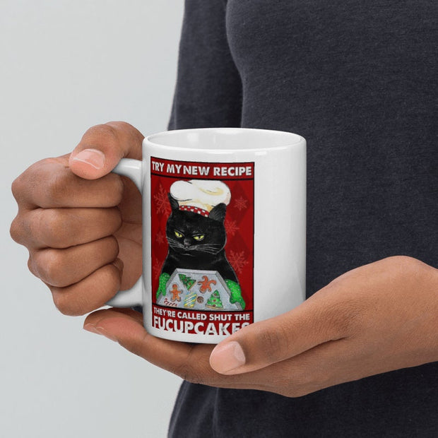 shut the fukcakes black  cat coffee mug , retro black cat ,black cat coffee,11oz coffee mug cat lover Gifts ,gift for cat owner