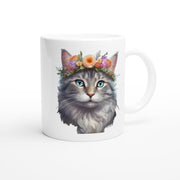 Custom Pet Mug | personised cat mug ,Custom cat Mug | Pet Flower Crown | Cat  Mug |cat Mom Mug | floral crown mug ,cat Gift | cat Face Mug