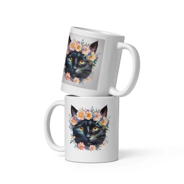 Custom Pet Mug | personised cat mug ,Custom cat Mug | Pet Flower Crown | Cat  Mug |cat Mom Mug | floral crown mug ,cat Gift | cat Face Mug