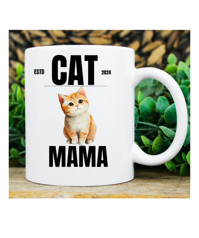 cat mama mug , Funny cat Coffee Mug, cat lover gifts ,Fur mama coffee mug, Cat mom mug, Feline animal, Mother's day gift, Paw prints design