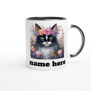 Custom cat flower Mug | personalised custom cat mug ,Custom cat Mug |Flower Crown| Cat Mug |cat Mom Mug |floral crown mug ,cat Gift |