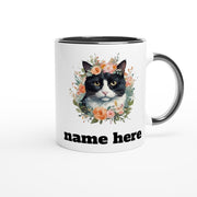 Custom cat flower Mug | personalised custom cat mug ,Custom cat Mug |Flower Crown| Cat Mug |cat Mom Mug |floral crown mug ,cat Gift |