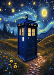 Van Gogh tardis starry night   png print,van goth starry night png Poster | instant download |  ,  van goth  Wall Art