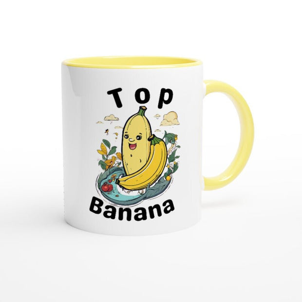 funny Banana mug , top banana cute laughing banana , 11oz mug gift ,