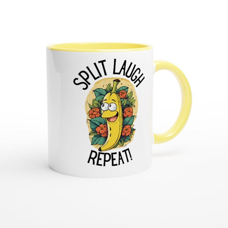 funny Banana mug , cute laughing banana  11oz mug gift ,