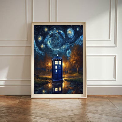 Van Gogh tardis starry night   print,van goth starry Poster | dr who  Canvas |  ,  van goth  Wall Art