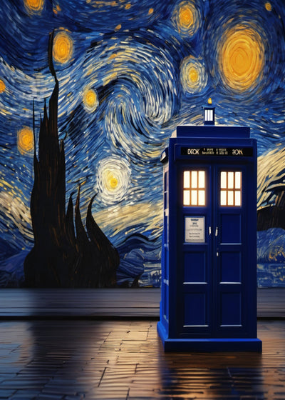 Van Gogh tardis starry night   png print,van goth starry night png Poster | instant download |  ,  van goth  Wall Art