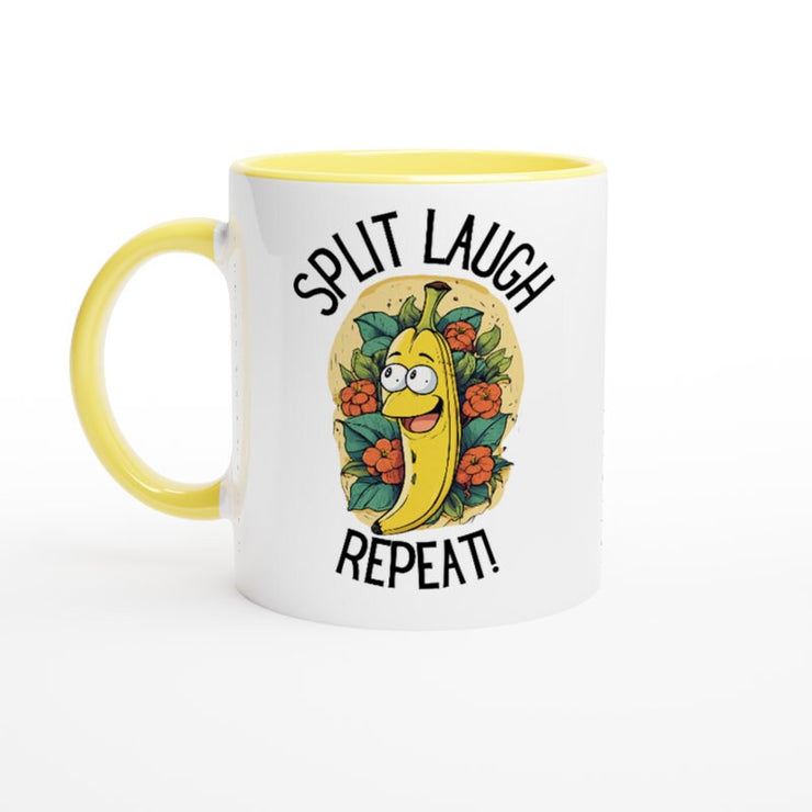 funny Banana mug , cute laughing banana  11oz mug gift ,
