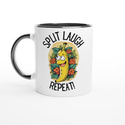 funny Banana mug , cute laughing banana  11oz mug gift ,
