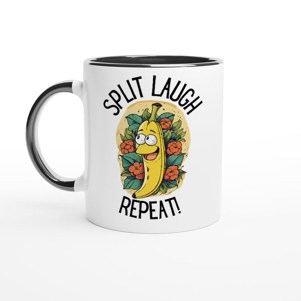 funny Banana mug , cute laughing banana  11oz mug gift ,