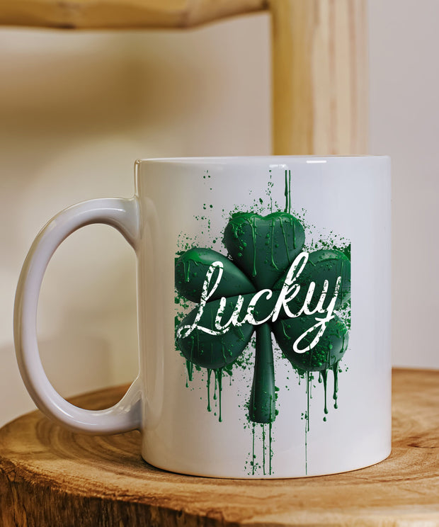 St Patrick’s day  lucky shamrock mug ,st patrick day mug, irsh shamrock, 11oz ceramic coffee mug,irish celebration day