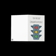 Congratulations on Passing Your Driving Test Card. traffic lights Card. You Did Well Done Card. PERSONALISED Name Card.