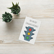 Congratulations on Passing Your Driving Test Card. traffic lights Card. You Did Well Done Card. PERSONALISED Name Card.