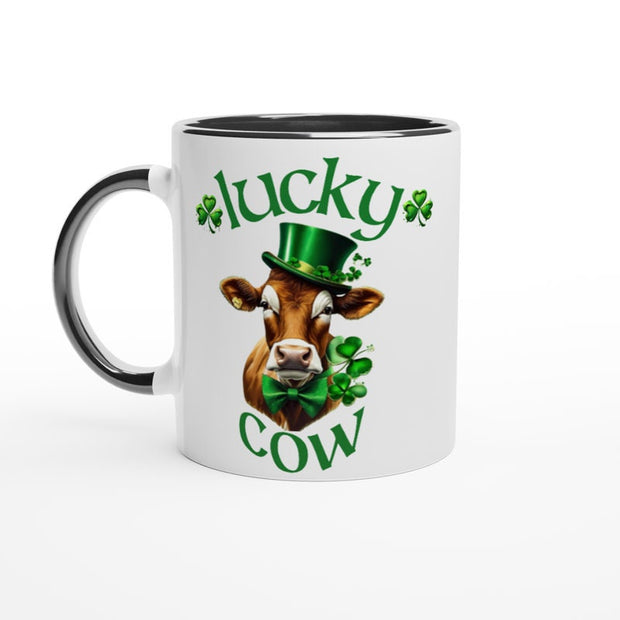 highland cow St.Patrick’s Day mug , lucky cow irish mug,highland cow mug ,st  pattys cow mug,