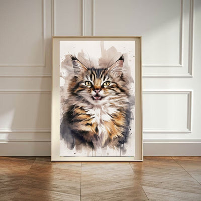 tabby watercolour  cat  poster ,tabby Cat Wall Art - tabby Cat Print -watercolour  Cat Artwork - Home Decor,gift for cat lovers