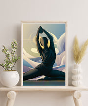 yoga pose  Print, Yoga Wall Art, gift for yoga lovers Yoga Gift,yoga wall art